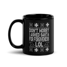 Load image into Gallery viewer, Don't Worry, Santa - Black Glossy Mug