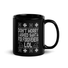 Load image into Gallery viewer, Don't Worry, Santa - Black Glossy Mug