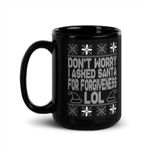 Load image into Gallery viewer, Don't Worry, Santa - Black Glossy Mug