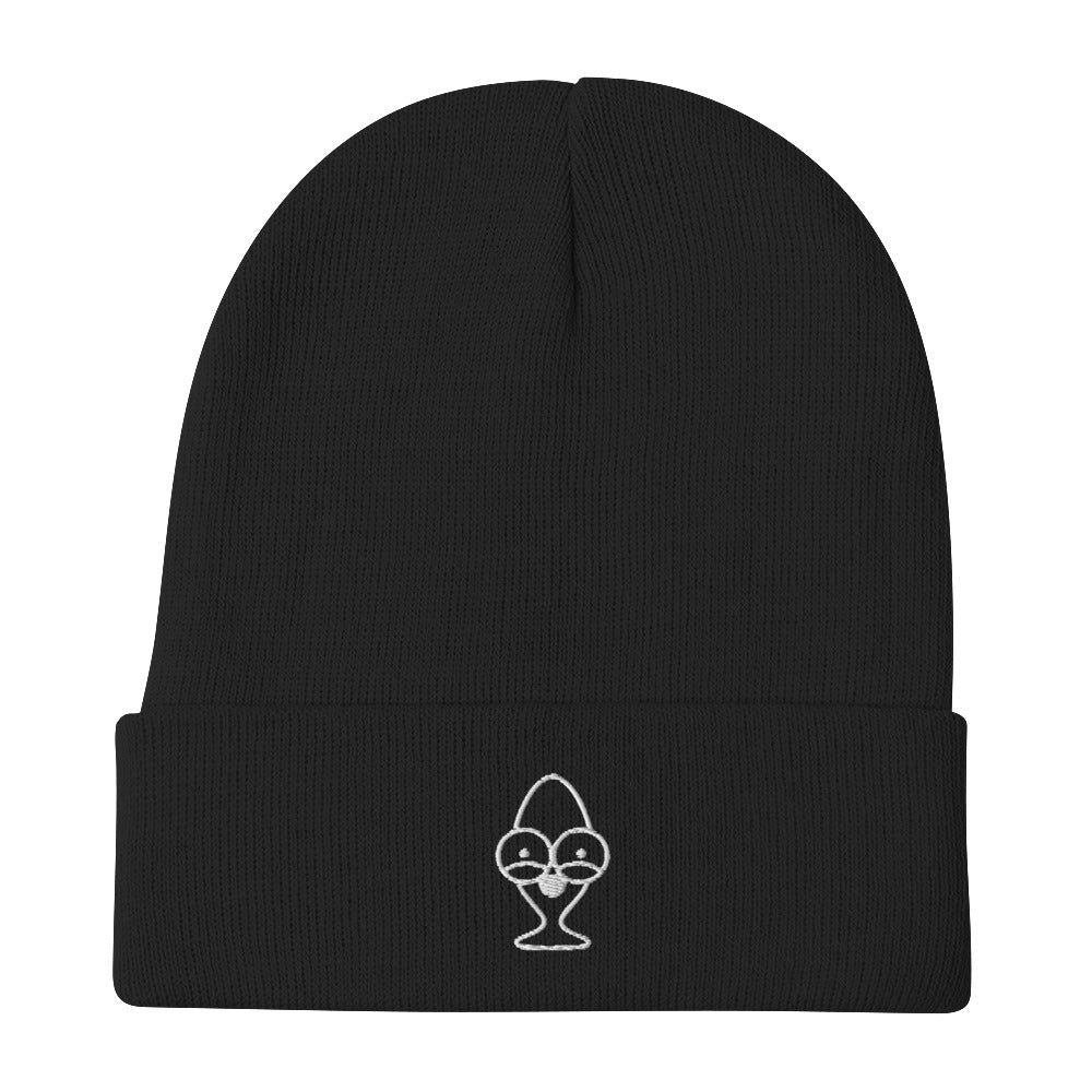 Embroidered Gary Beanie - Black