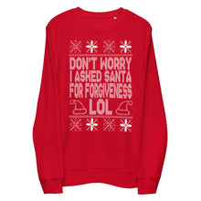 Load image into Gallery viewer, Don&#39;t Worry Santa - Unisex organic sweatshirt
