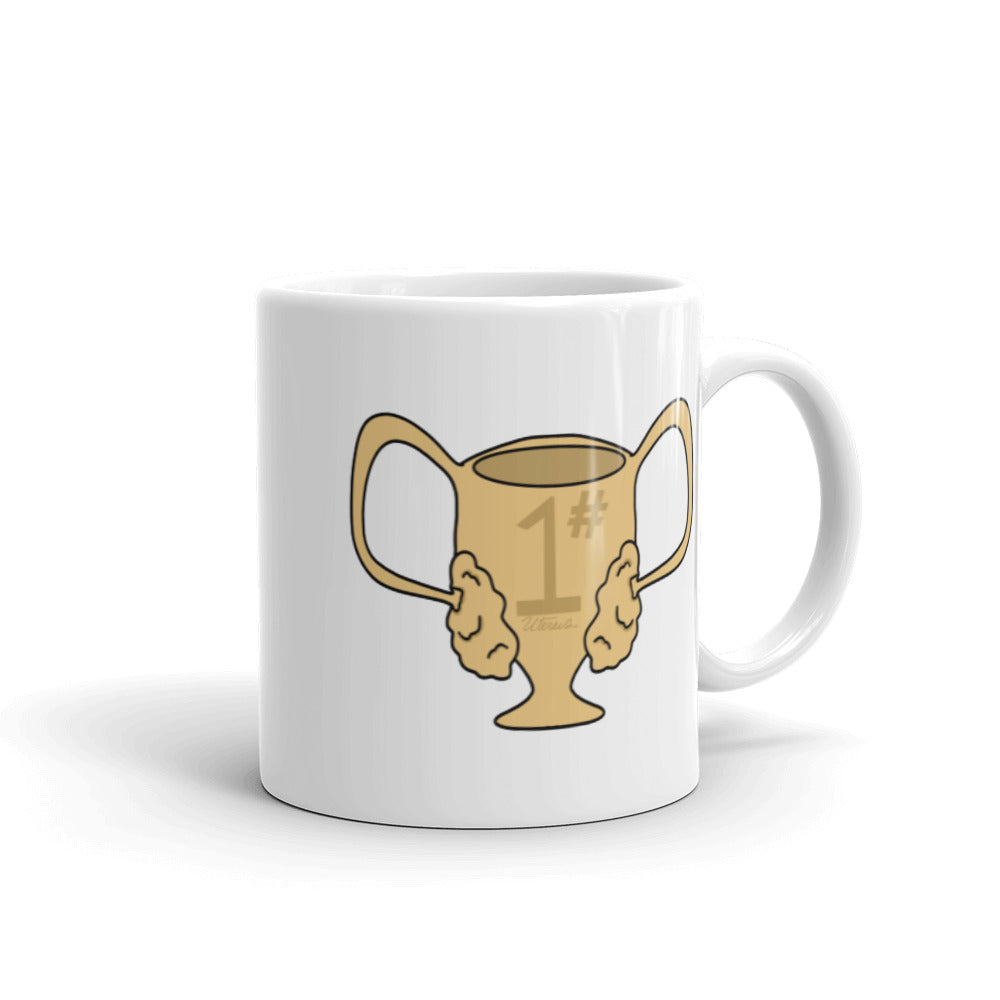 #1 Uterus White glossy mug